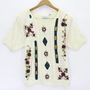 Colleens Collectables Women's Pullover Sweater, Medium, Casual, 3/4 Sleeve Beige